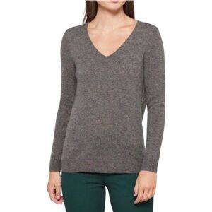41 Hawthorne Shandley Cashmere V-Neck Pullover Sweater Grey Size‎ 1X